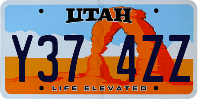 UT license plate Y374ZZ