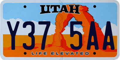 UT license plate Y375AA