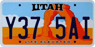 UT license plate Y375AI