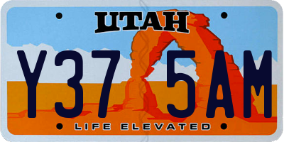 UT license plate Y375AM