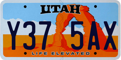 UT license plate Y375AX