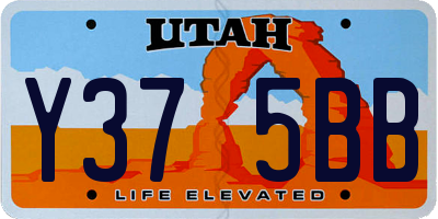 UT license plate Y375BB