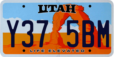 UT license plate Y375BM