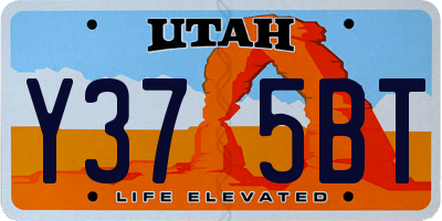 UT license plate Y375BT