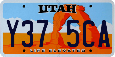 UT license plate Y375CA