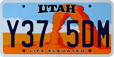 UT license plate Y375DM