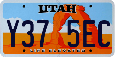 UT license plate Y375EC