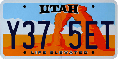 UT license plate Y375ET
