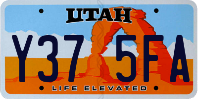 UT license plate Y375FA