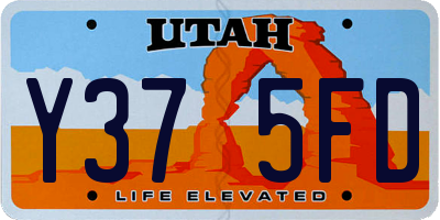 UT license plate Y375FD