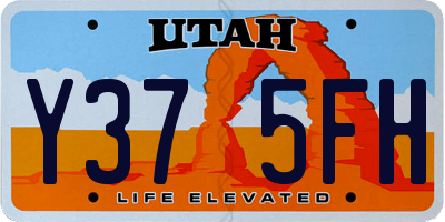 UT license plate Y375FH