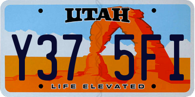 UT license plate Y375FI
