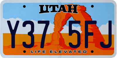 UT license plate Y375FJ