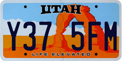 UT license plate Y375FM