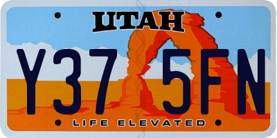 UT license plate Y375FN