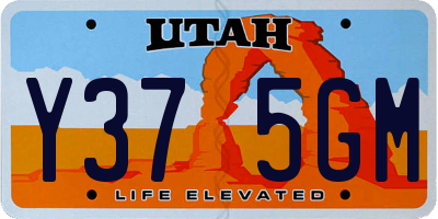 UT license plate Y375GM
