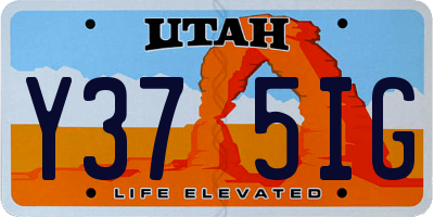 UT license plate Y375IG