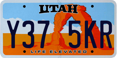 UT license plate Y375KR