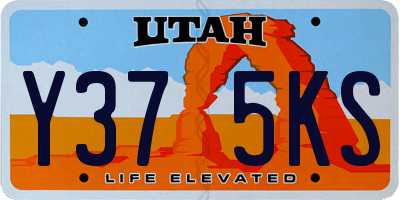 UT license plate Y375KS