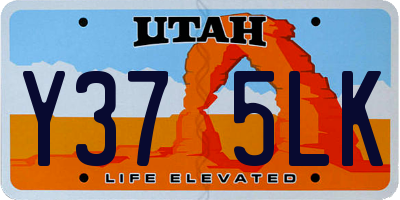 UT license plate Y375LK