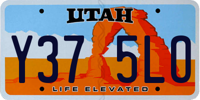 UT license plate Y375LO