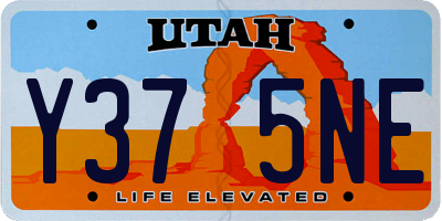 UT license plate Y375NE