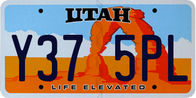 UT license plate Y375PL