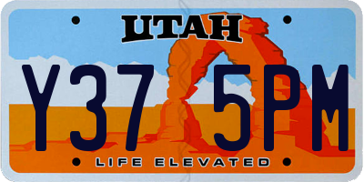 UT license plate Y375PM