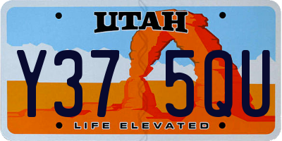 UT license plate Y375QU