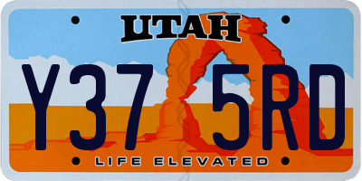 UT license plate Y375RD