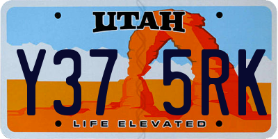 UT license plate Y375RK