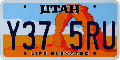 UT license plate Y375RU