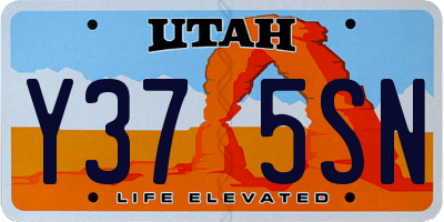 UT license plate Y375SN