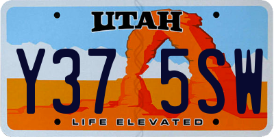 UT license plate Y375SW