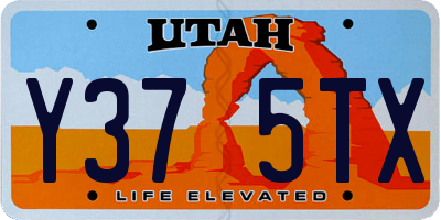 UT license plate Y375TX