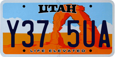 UT license plate Y375UA