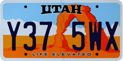 UT license plate Y375WX