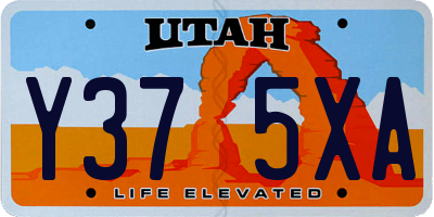 UT license plate Y375XA
