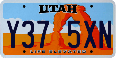 UT license plate Y375XN