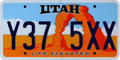 UT license plate Y375XX