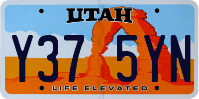 UT license plate Y375YN