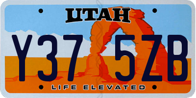 UT license plate Y375ZB