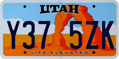 UT license plate Y375ZK