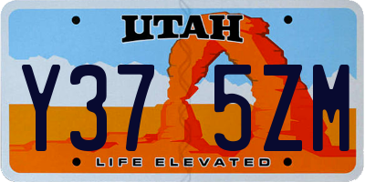 UT license plate Y375ZM