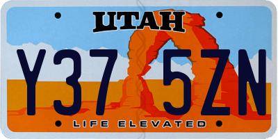 UT license plate Y375ZN