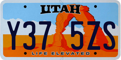UT license plate Y375ZS