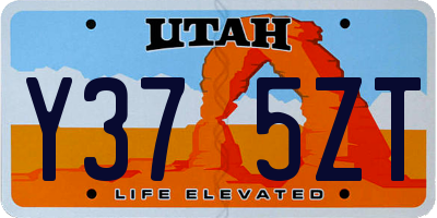 UT license plate Y375ZT