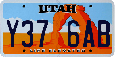 UT license plate Y376AB