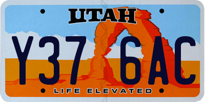 UT license plate Y376AC