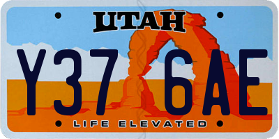 UT license plate Y376AE
